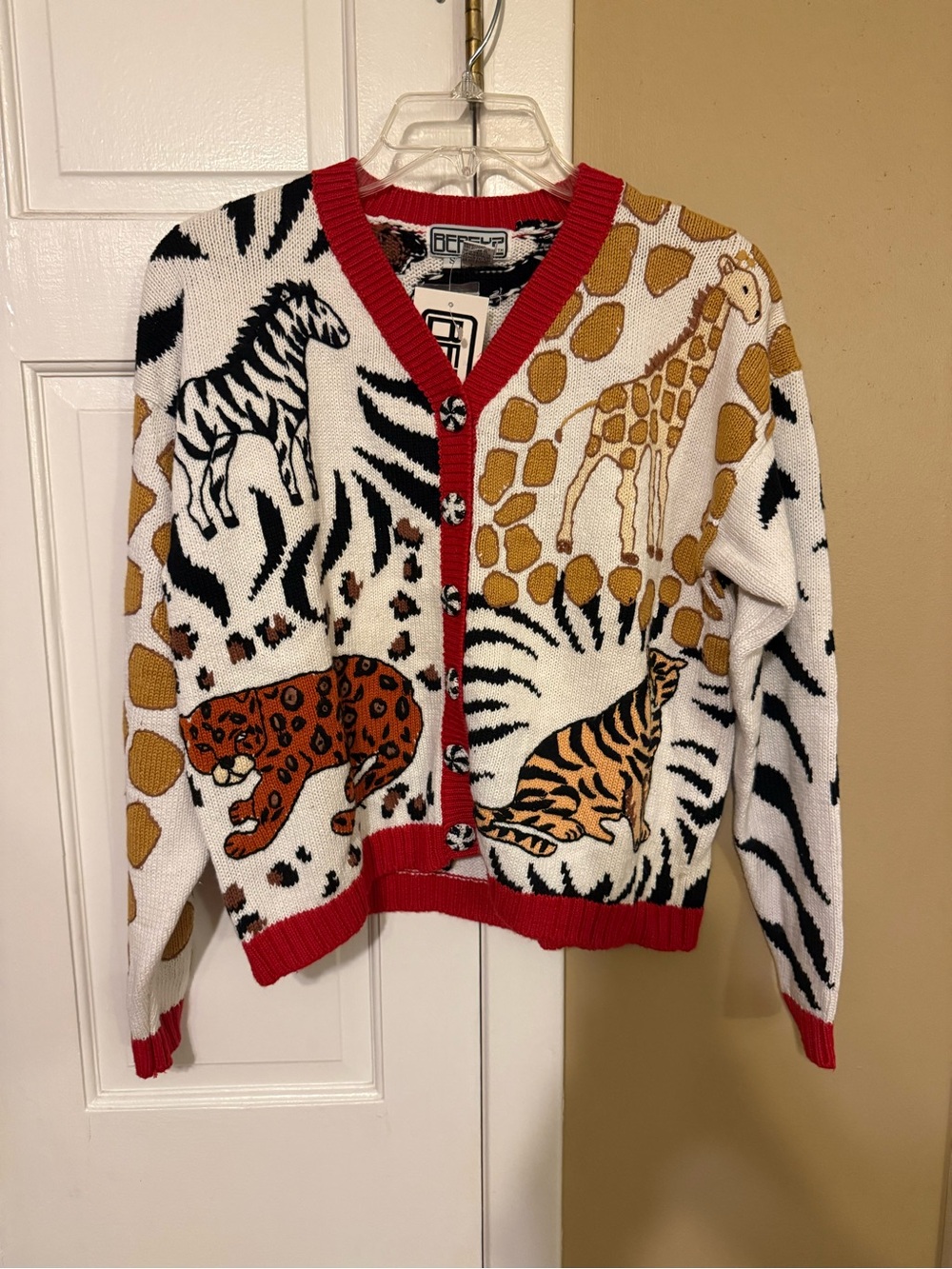 Vintage BEREK Heavy Hand Knit Sweater Safari Sz S NWT